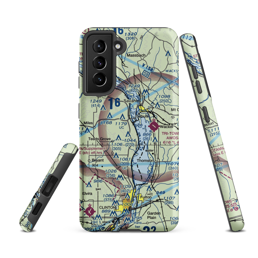 Hillside Stables Airport (13IA) VFR Sectional Samsung Phone Case Samsung Galaxy S21 FE model shown