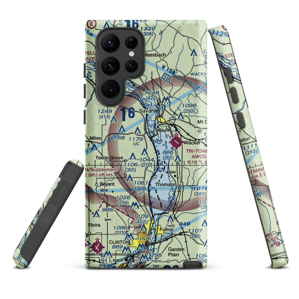 Hillside Stables Airport (13IA) VFR Sectional Samsung Phone Case Samsung Galaxy S22 Ultra model shown
