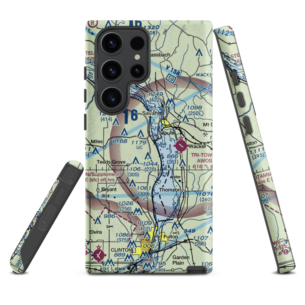 Hillside Stables Airport (13IA) VFR Sectional Samsung Phone Case Samsung Galaxy S23 Ultra model shown