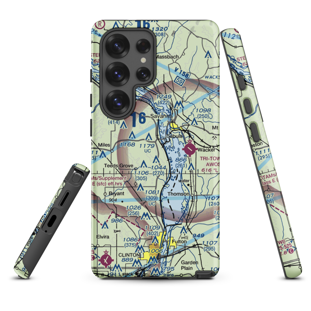Hillside Stables Airport (13IA) VFR Sectional Samsung Phone Case Samsung Galaxy S25 Ultra model shown