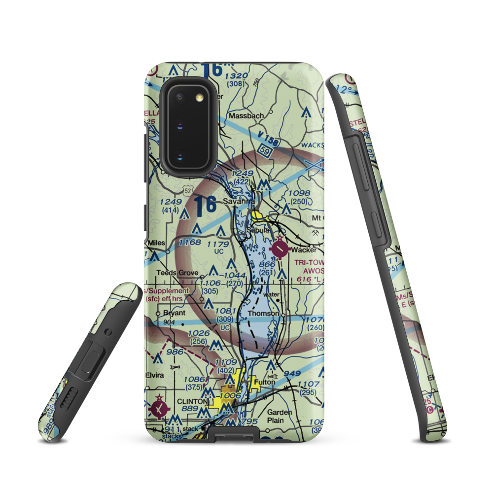 Hillside Stables Airport (13IA) VFR Sectional Samsung Phone Case Samsung Galaxy S20 model shown