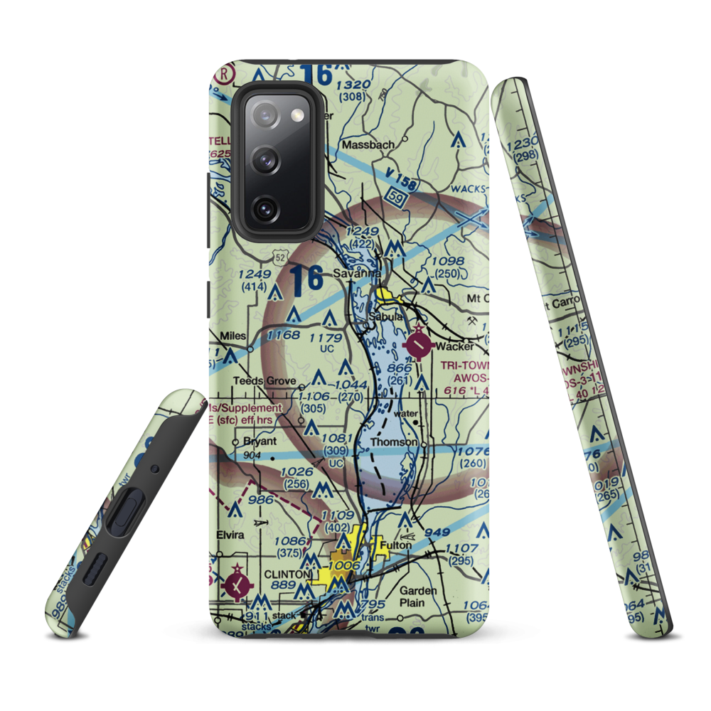 Hillside Stables Airport (13IA) VFR Sectional Samsung Phone Case Samsung Galaxy S20 FE model shown