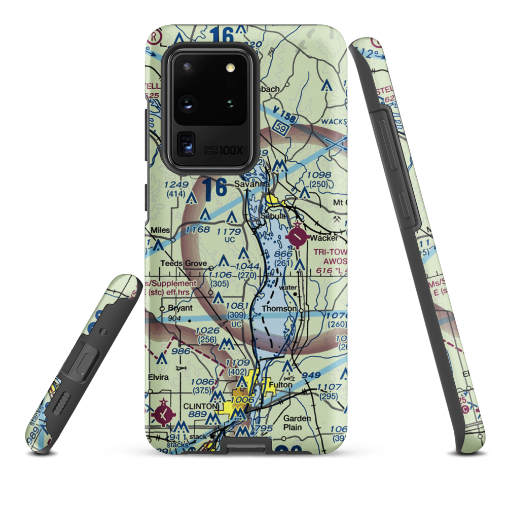 Hillside Stables Airport (13IA) VFR Sectional Samsung Phone Case Samsung Galaxy S20 Ultra model shown