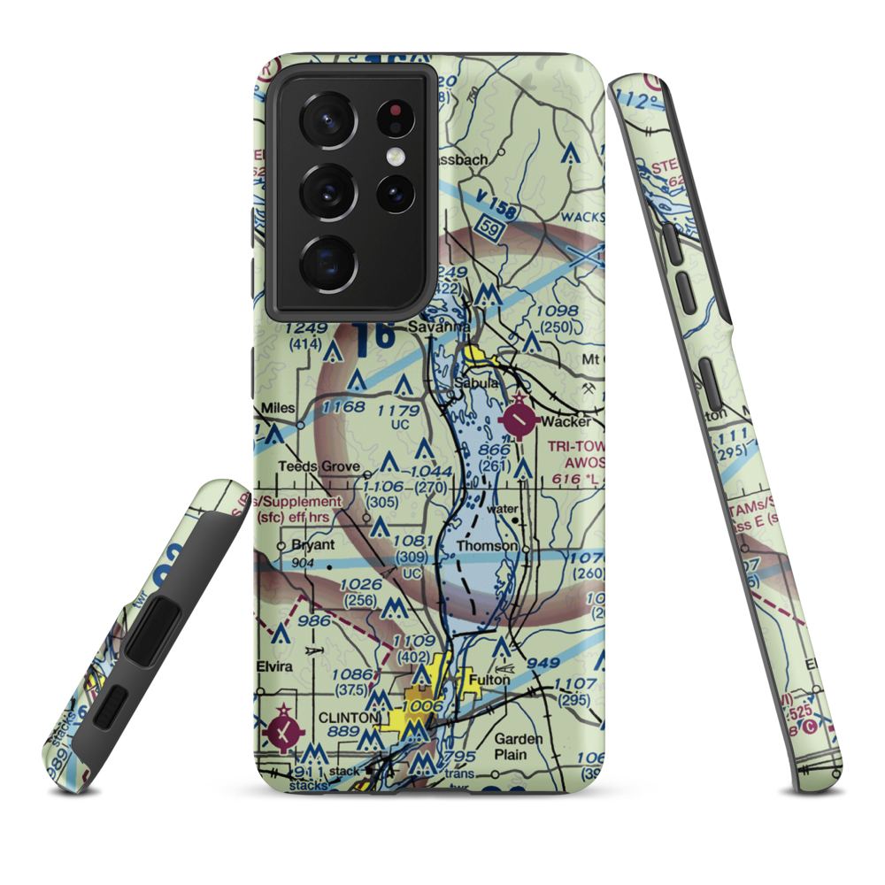 Hillside Stables Airport (13IA) VFR Sectional Samsung Phone Case Samsung Galaxy S21 Ultra model shown