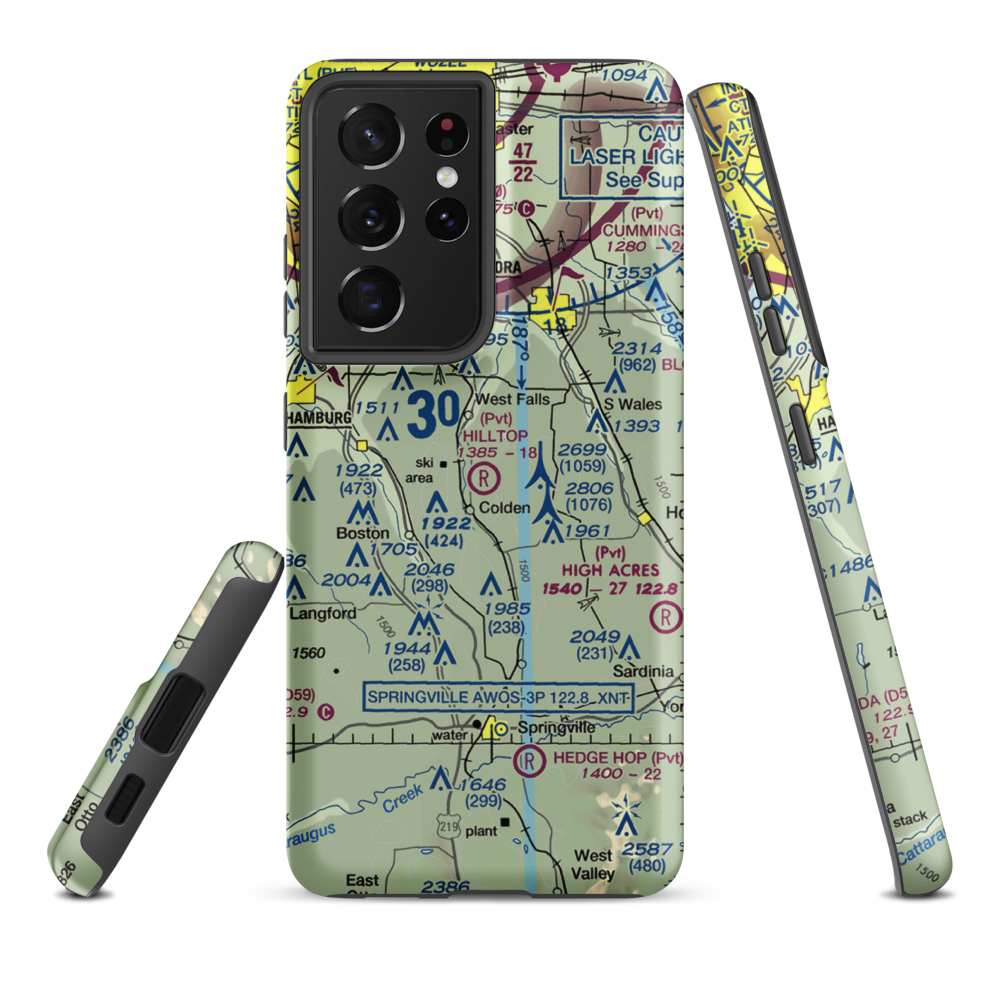 Hilltop Airport (3NY9) VFR Sectional Samsung Phone Case Samsung Galaxy S21 Ultra model shown