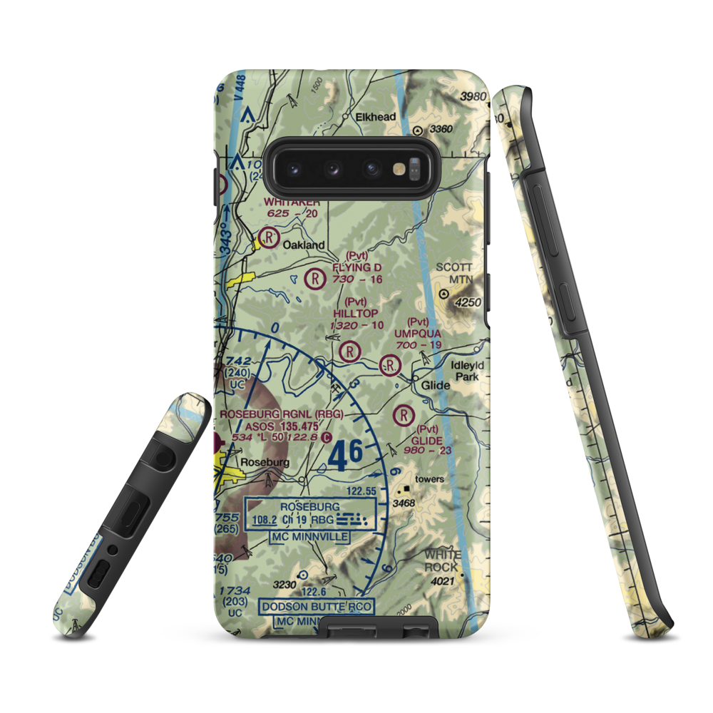 Hilltop Airport (98TE) VFR Sectional Samsung Phone Case Samsung Galaxy S10 Plus model shown