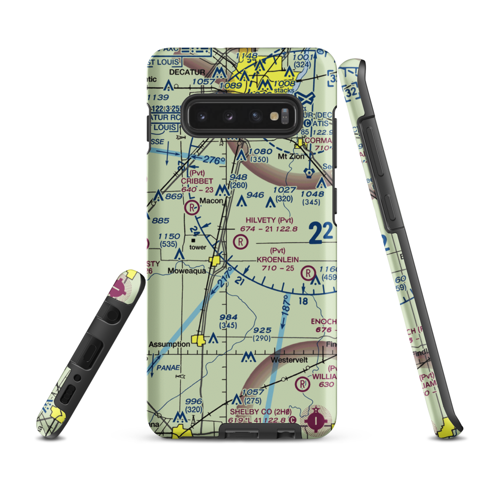 Hilvety Airport (5LL1) VFR Sectional Samsung Phone Case Samsung Galaxy S10 Plus model shown