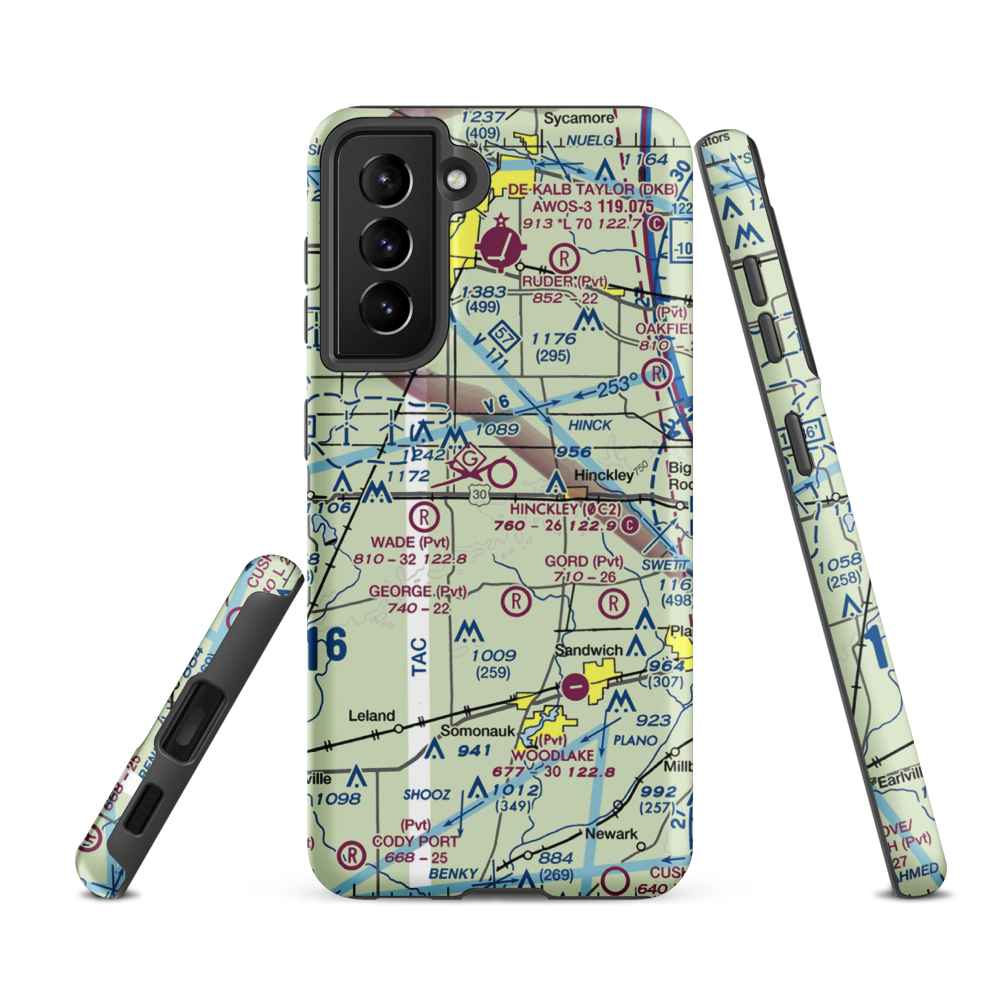 Hinckley Airport (0C2) VFR Sectional Samsung Phone Case Samsung Galaxy S21 FE model shown