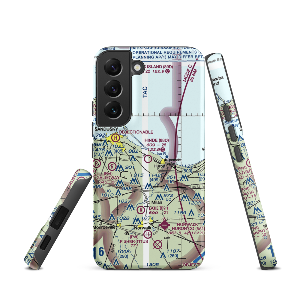 Hinde Airport (88D) VFR Sectional Samsung Phone Case Samsung Galaxy S22 model shown