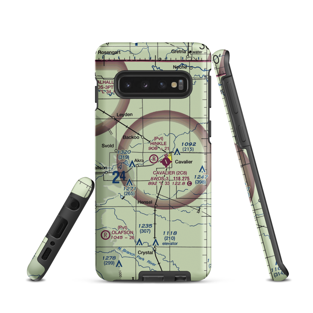 Hinkle Airport (9ND8) VFR Sectional Samsung Phone Case Samsung Galaxy S10 model shown