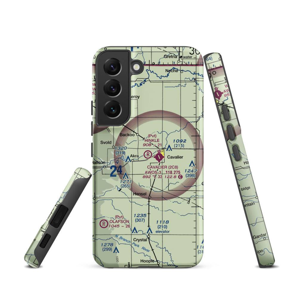 Hinkle Airport (9ND8) VFR Sectional Samsung Phone Case Samsung Galaxy S22 model shown