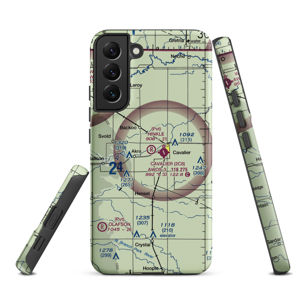 Hinkle Airport (9ND8) VFR Sectional Samsung Phone Case Samsung Galaxy S22 Plus model shown