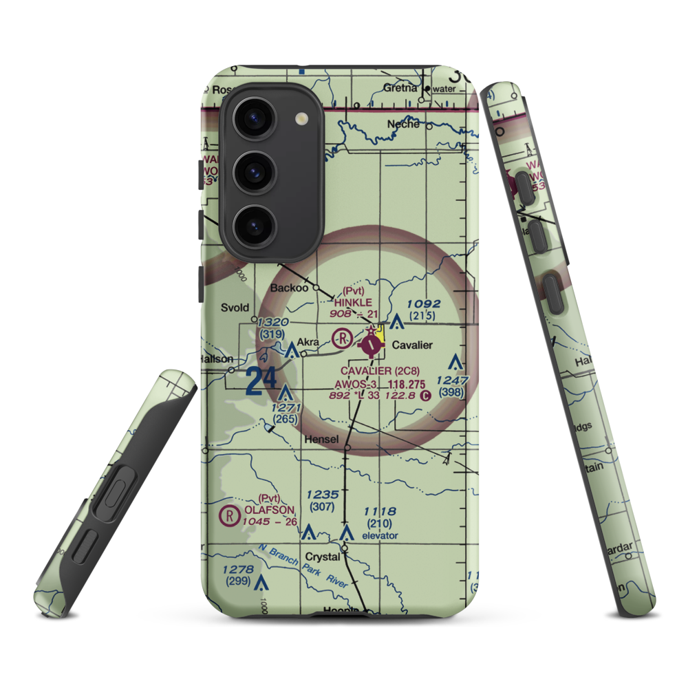 Hinkle Airport (9ND8) VFR Sectional Samsung Phone Case Samsung Galaxy S23 Plus model shown