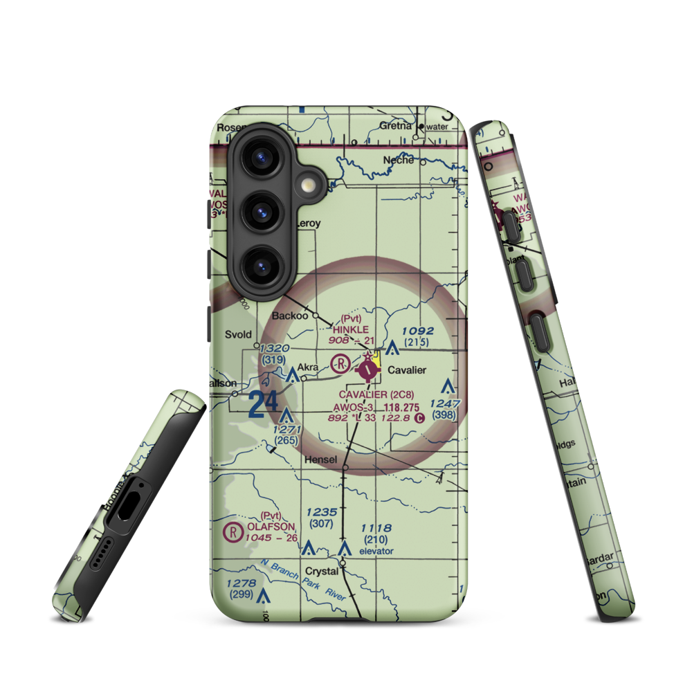 Hinkle Airport (9ND8) VFR Sectional Samsung Phone Case Samsung Galaxy S24 model shown