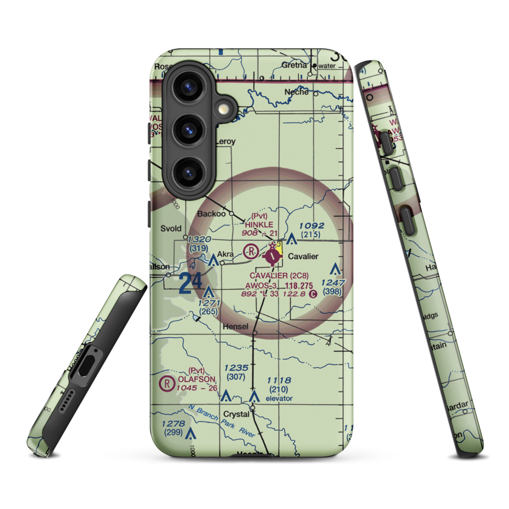 Hinkle Airport (9ND8) VFR Sectional Samsung Phone Case Samsung Galaxy S24 Plus model shown
