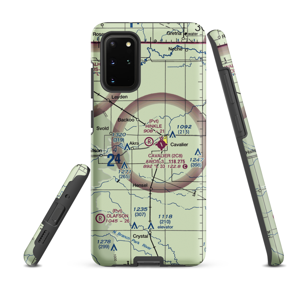 Hinkle Airport (9ND8) VFR Sectional Samsung Phone Case Samsung Galaxy S20 Plus model shown