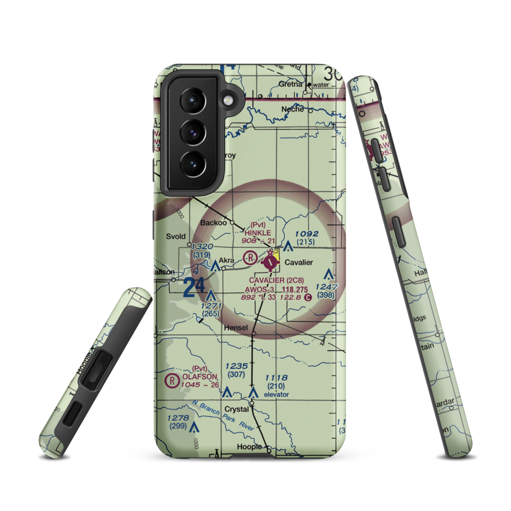Hinkle Airport (9ND8) VFR Sectional Samsung Phone Case Samsung Galaxy S21 model shown