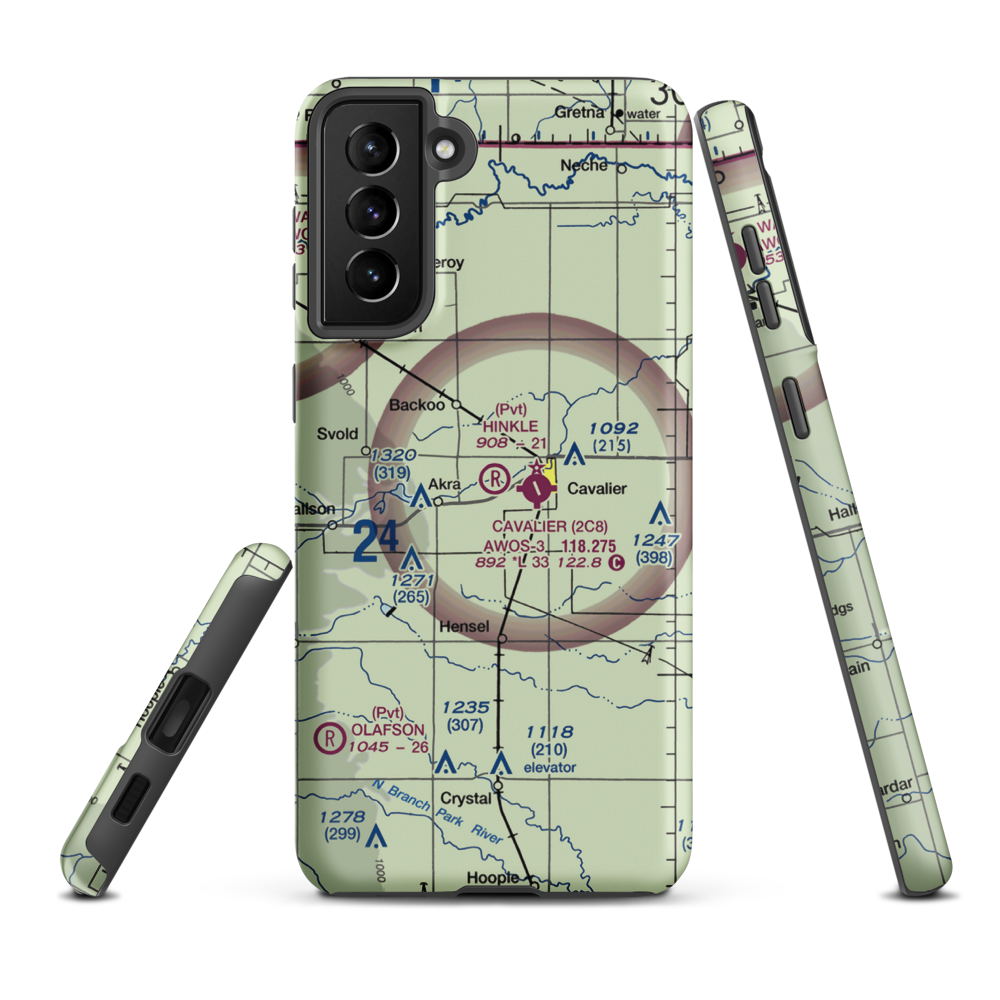 Hinkle Airport (9ND8) VFR Sectional Samsung Phone Case Samsung Galaxy S21 FE model shown