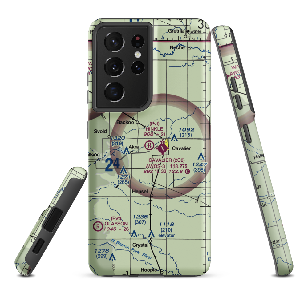 Hinkle Airport (9ND8) VFR Sectional Samsung Phone Case Samsung Galaxy S21 Plus model shown