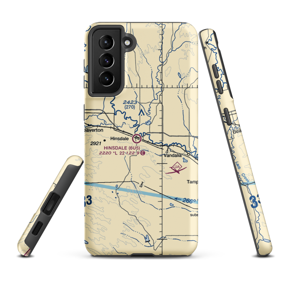 Hinsdale Airport (6U5) VFR Sectional Samsung Phone Case Samsung Galaxy S21 Plus model shown