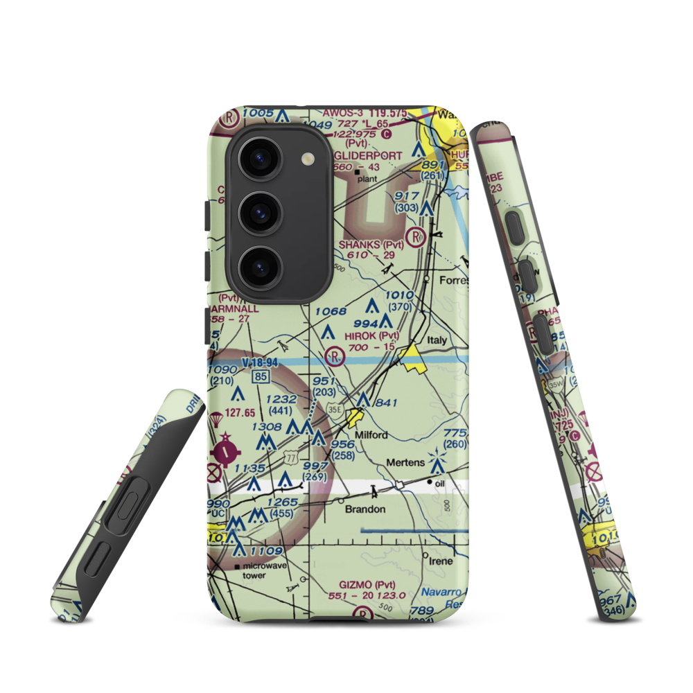 Hirok Airport (TE50) VFR Sectional Samsung Phone Case Samsung Galaxy S23 model shown