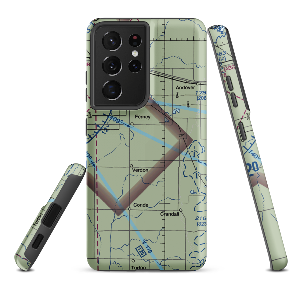 Hite Private Airport (SD49) VFR Sectional Samsung Phone Case Samsung Galaxy S21 Ultra model shown