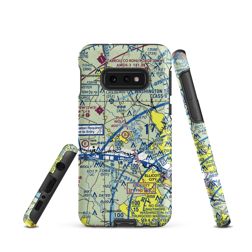 Hoby Wolf Airport (2MD5) VFR Sectional Samsung Phone Case Samsung Galaxy S10e model shown