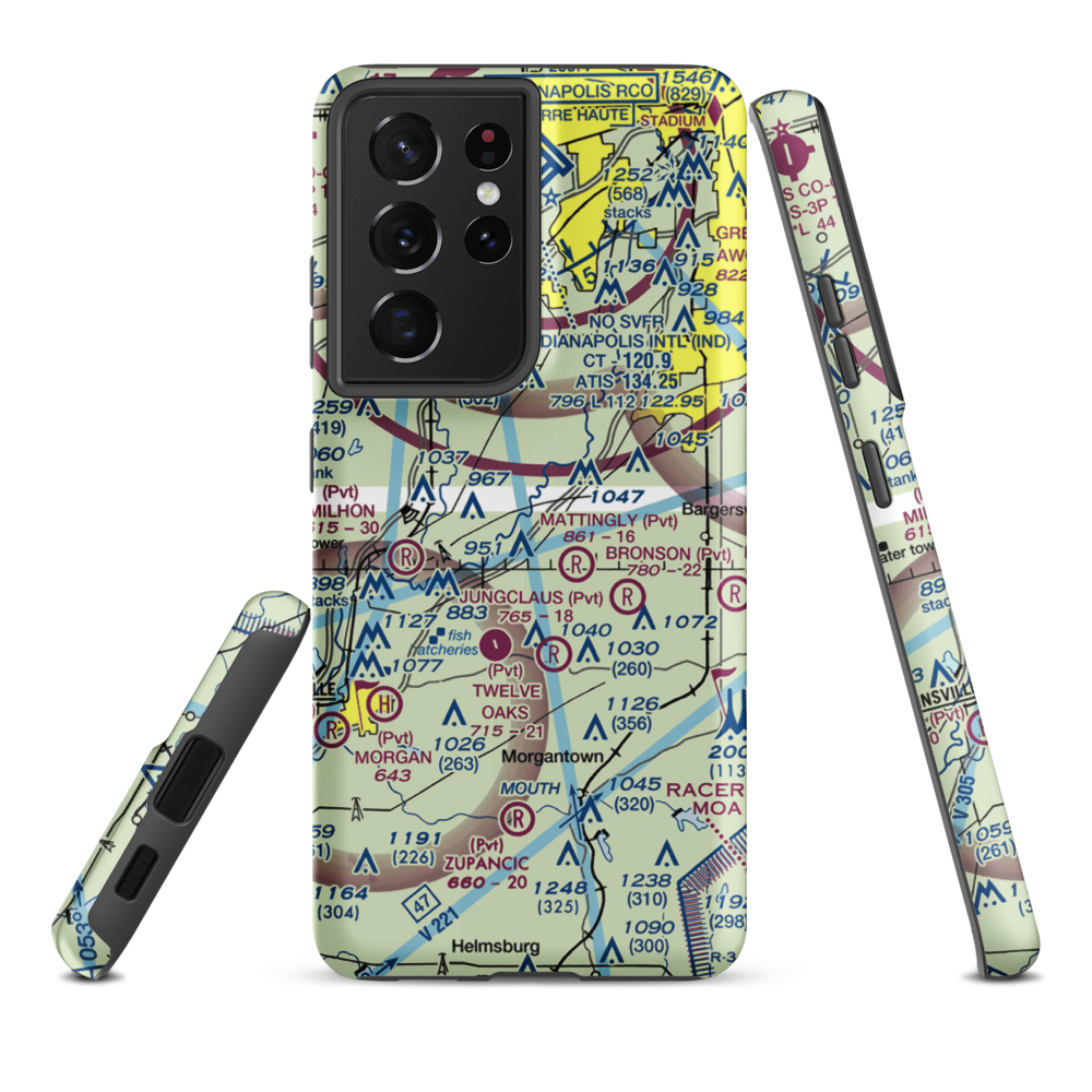 Hodges Airport (II55) VFR Sectional Samsung Phone Case Samsung Galaxy S21 Ultra model shown