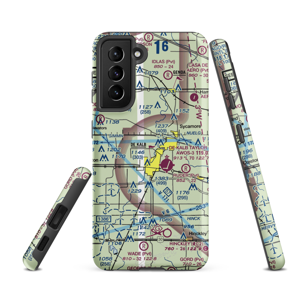 Hoffman Airport (IS63) VFR Sectional Samsung Phone Case Samsung Galaxy S21 FE model shown