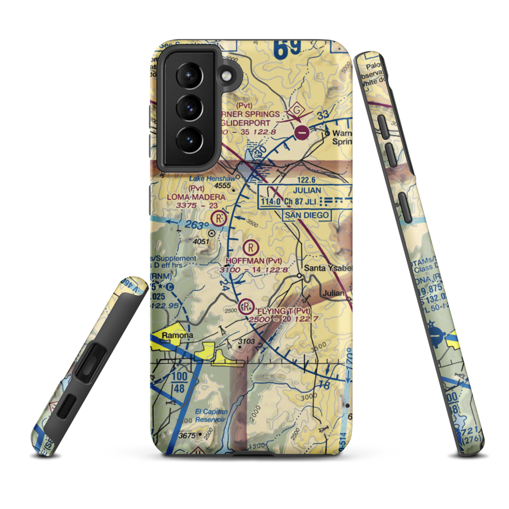Hoffman Private Airport (0CA5) VFR Sectional Samsung Phone Case Samsung Galaxy S21 Plus model shown