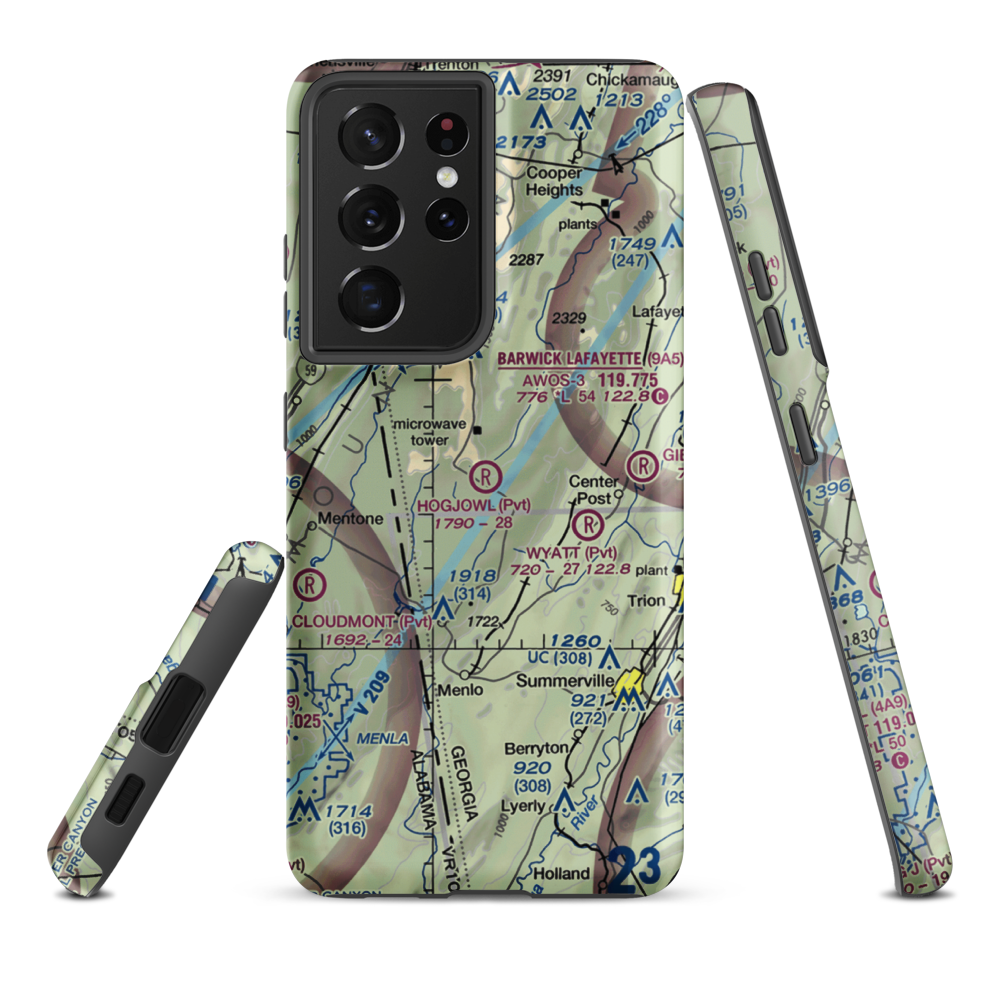Hogjowl Airport (GE11) VFR Sectional Samsung Phone Case Samsung Galaxy S21 Plus model shown