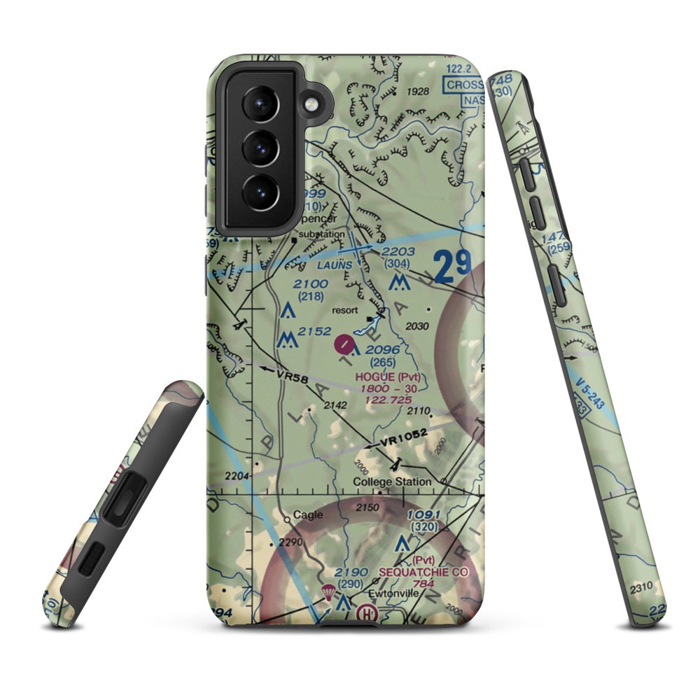 Hogue Airport (TN85) VFR Sectional Samsung Phone Case Samsung Galaxy S21 FE model shown