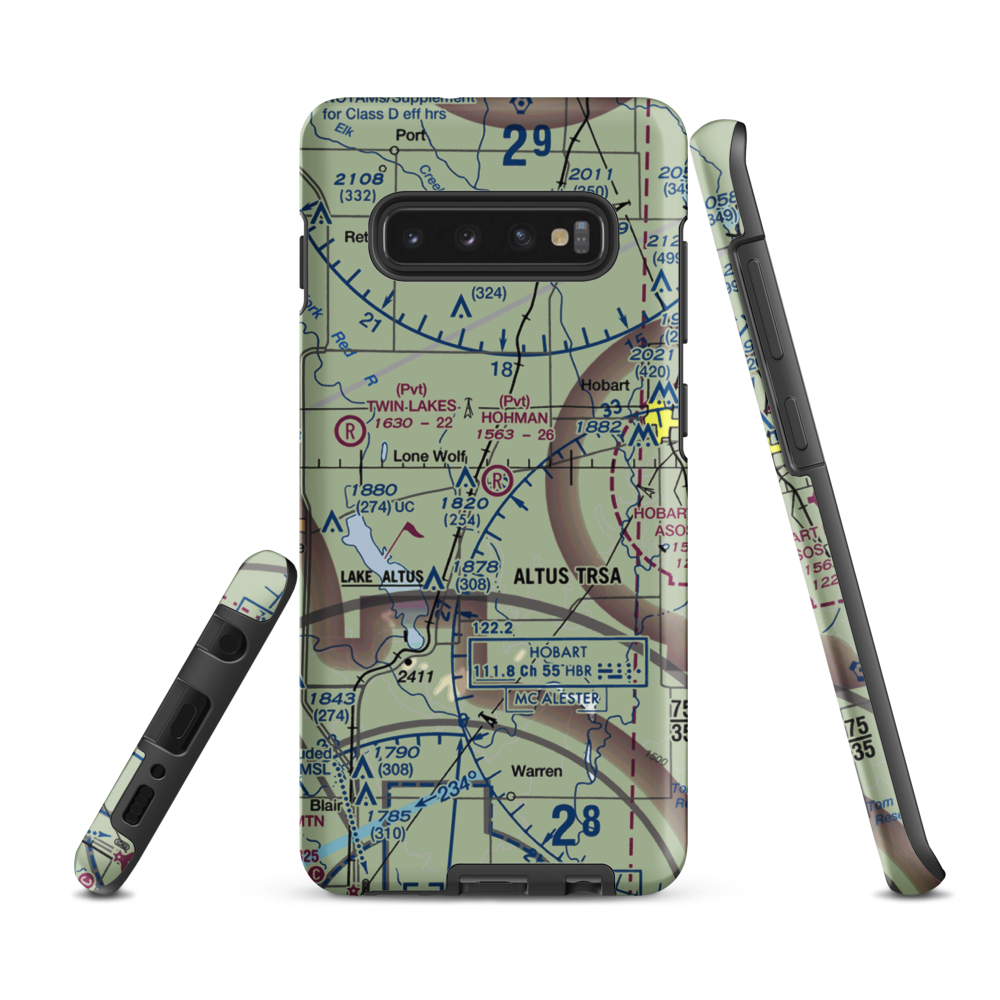 Hohman Airport (1OK5) VFR Sectional Samsung Phone Case Samsung Galaxy S10 Plus model shown