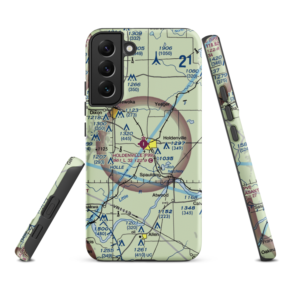Holdenville Municipal Airport (F99) VFR Sectional Samsung Phone Case Samsung Galaxy S22 Plus model shown