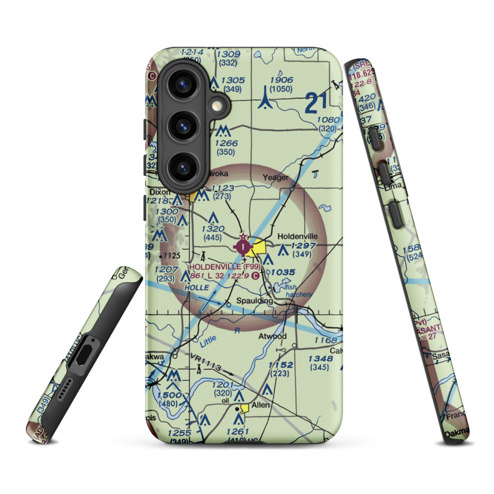 Holdenville Municipal Airport (F99) VFR Sectional Samsung Phone Case Samsung Galaxy S24 Plus model shown