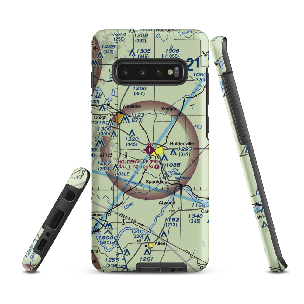 Holdenville Municipal Airport (F99) VFR Sectional Samsung Phone Case Samsung Galaxy S10 Plus model shown