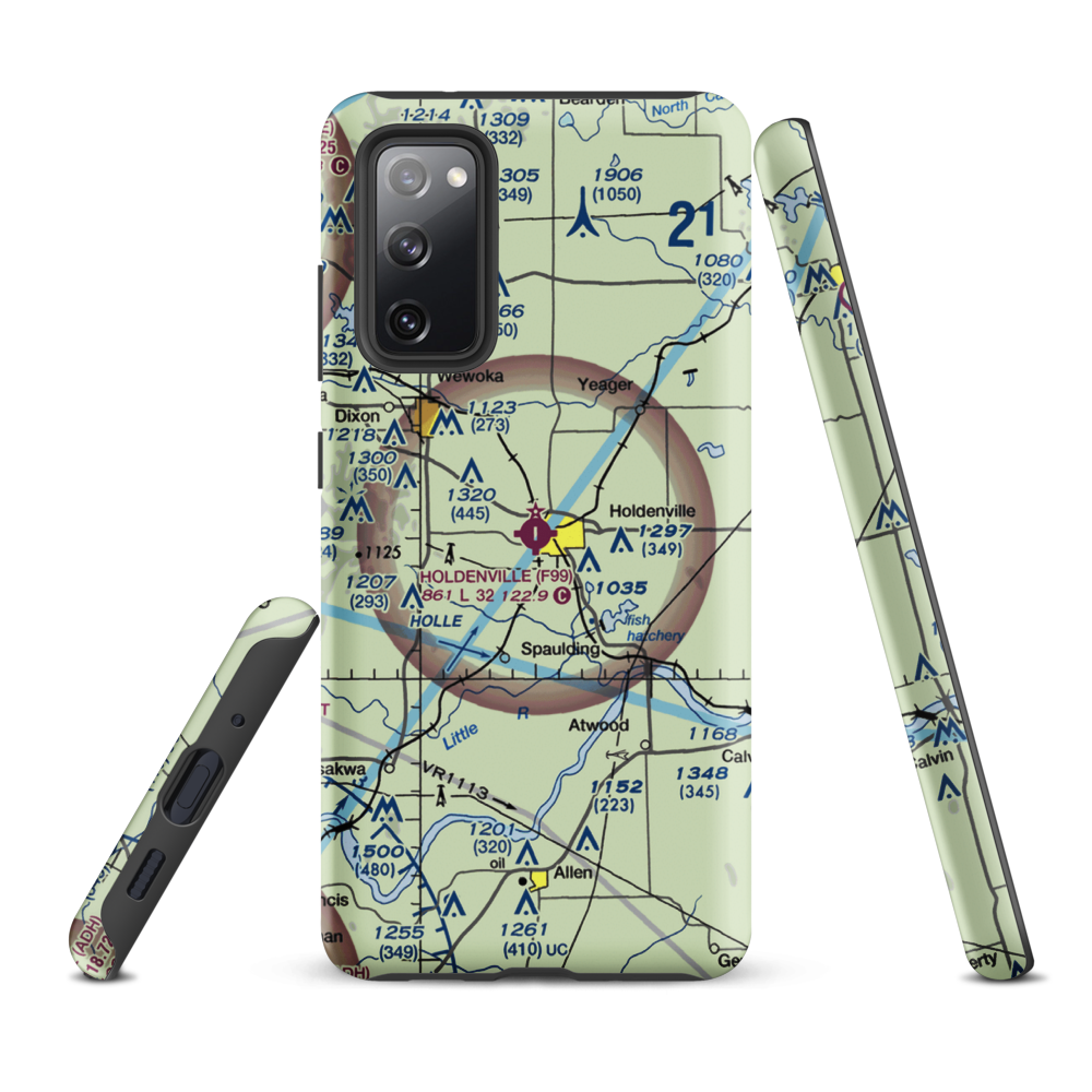 Holdenville Municipal Airport (F99) VFR Sectional Samsung Phone Case Samsung Galaxy S20 FE model shown