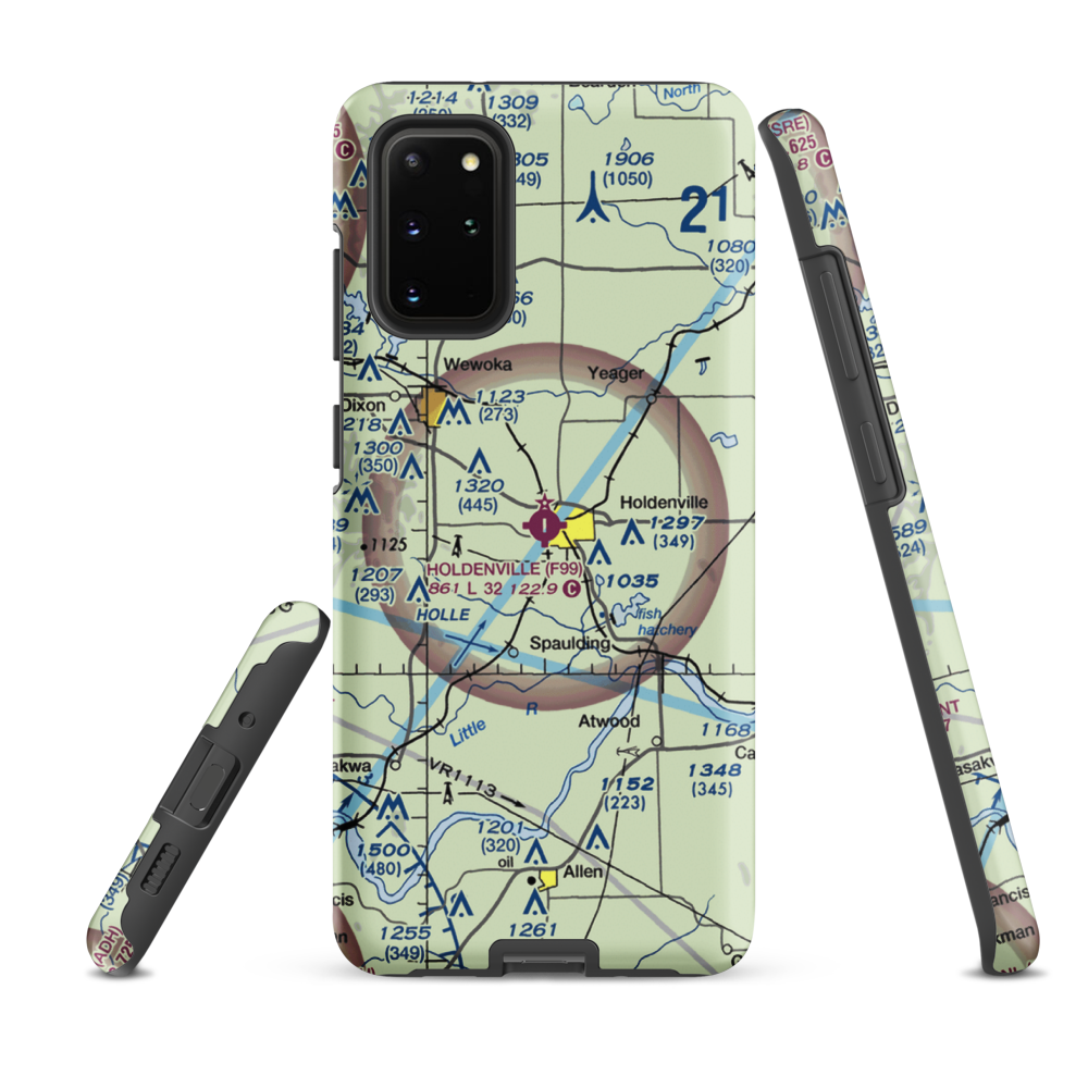Holdenville Municipal Airport (F99) VFR Sectional Samsung Phone Case Samsung Galaxy S20 Plus model shown