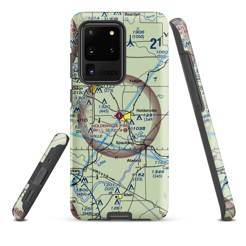 Holdenville Municipal Airport (F99) VFR Sectional Samsung Phone Case Samsung Galaxy S20 Ultra model shown