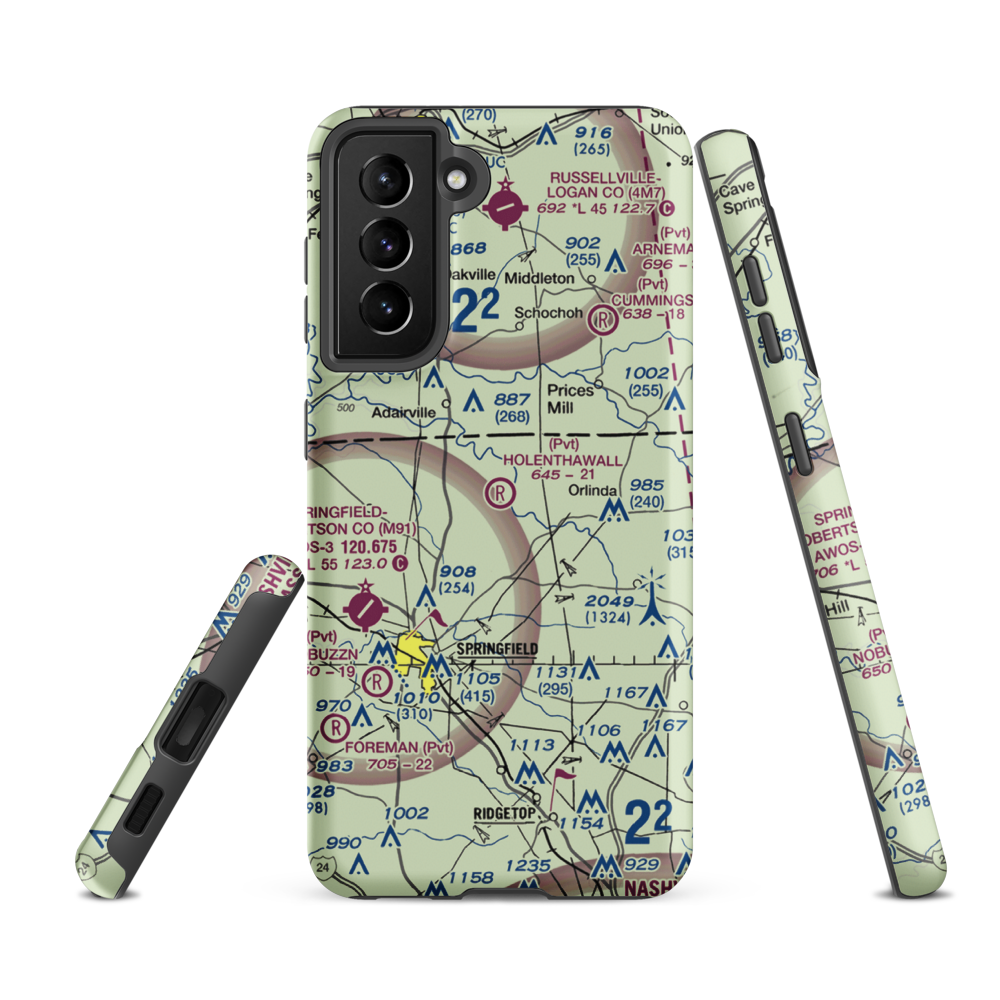 Holenthawall Airport (3TN9) VFR Sectional Samsung Phone Case Samsung Galaxy S21 FE model shown