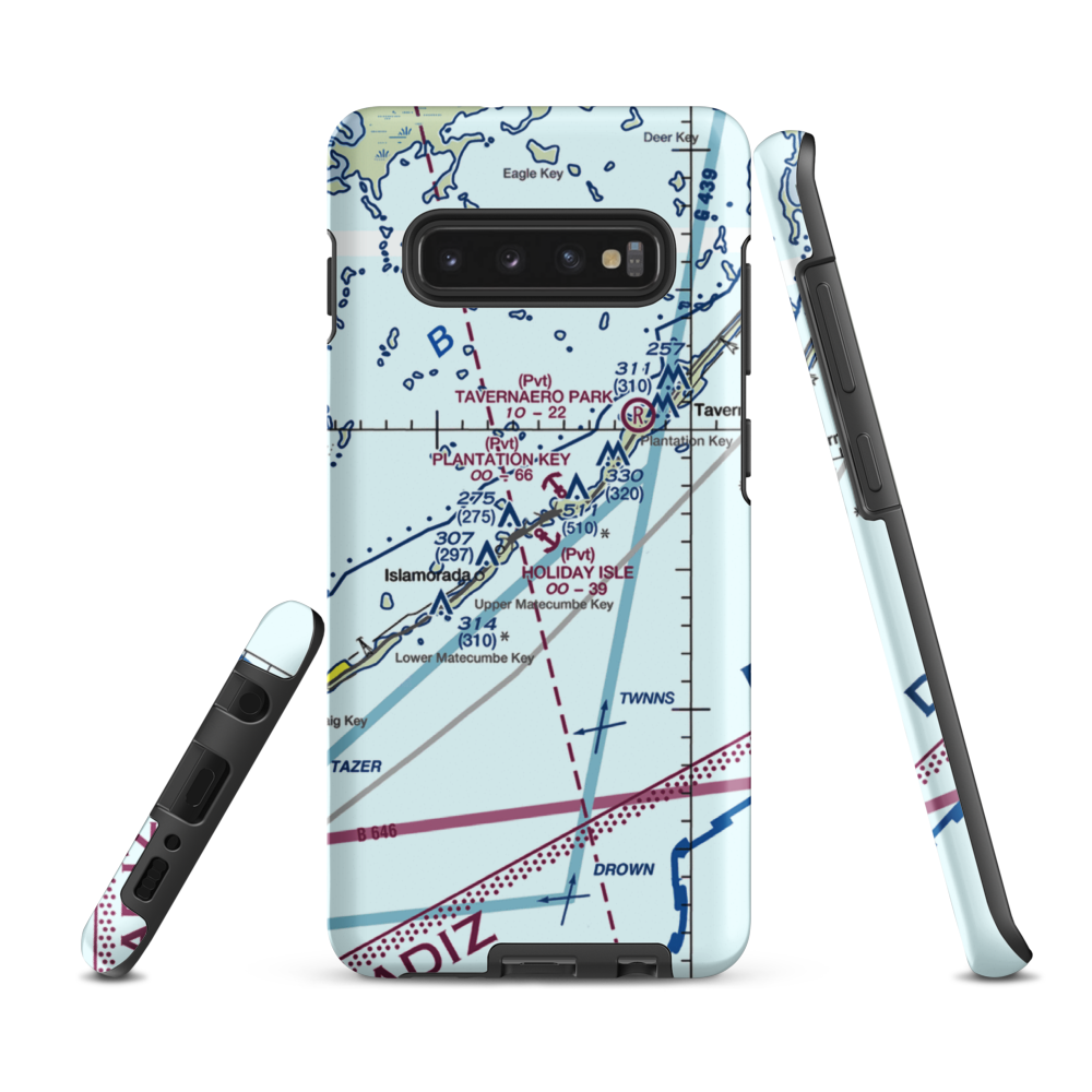 Holiday Isle Seaplane Base (FA05) VFR Sectional Samsung Phone Case Samsung Galaxy S10 Plus model shown
