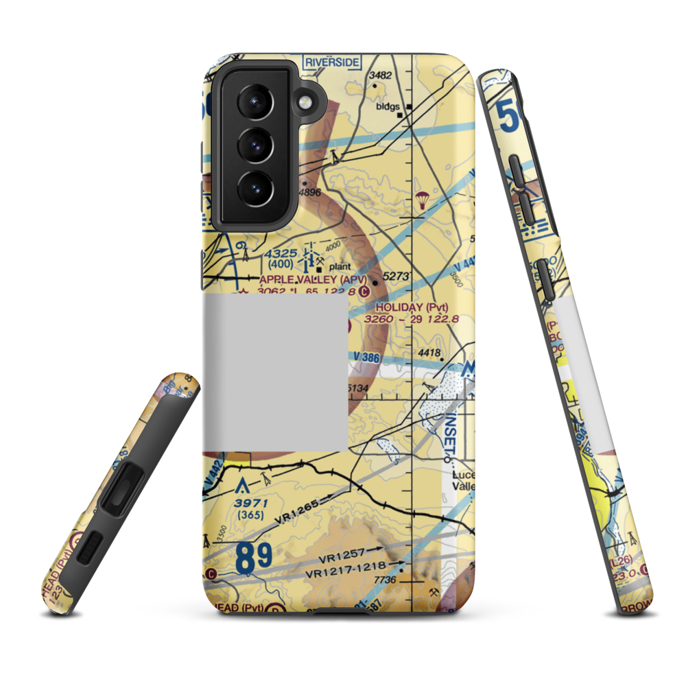 Holiday Ranch Airport (27CA) VFR Sectional Samsung Phone Case Samsung Galaxy S21 FE model shown