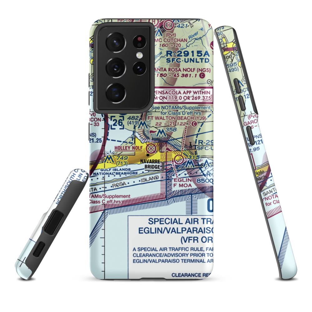 Holley Nolf Airport (NKL) VFR Sectional Samsung Phone Case Samsung Galaxy S21 Ultra model shown