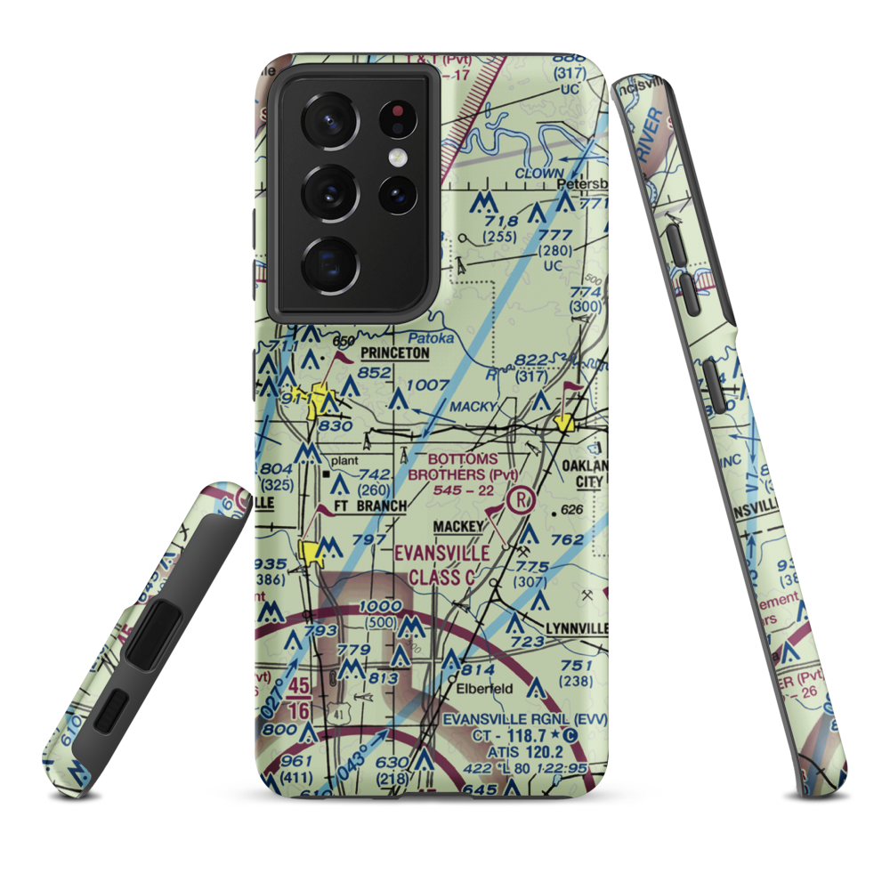 Hollingsworth Airport (II39) VFR Sectional Samsung Phone Case Samsung Galaxy S21 Plus model shown