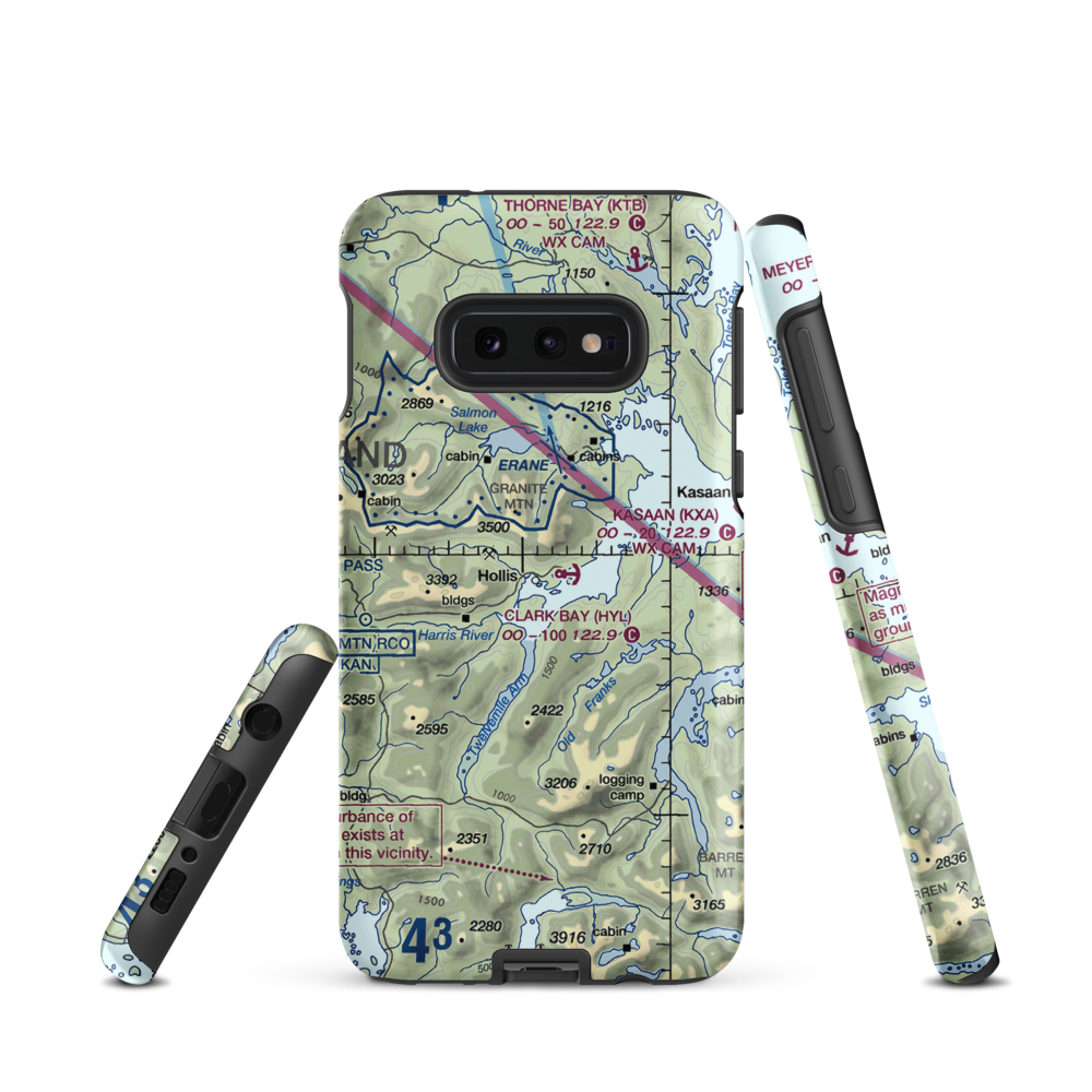 Hollis Clark Bay Seaplane Base (HYL) VFR Sectional Samsung Phone Case Samsung Galaxy S10 Plus model shown
