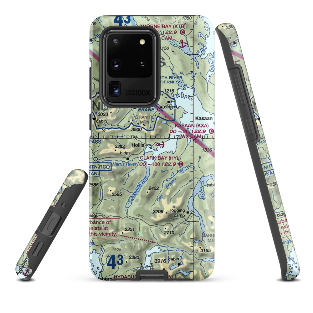 Hollis Clark Bay Seaplane Base (HYL) VFR Sectional Samsung Phone Case Samsung Galaxy S20 Ultra model shown