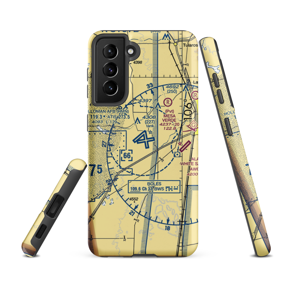 Holloman Air Force Base (HMN) VFR Sectional Samsung Phone Case Samsung Galaxy S21 FE model shown