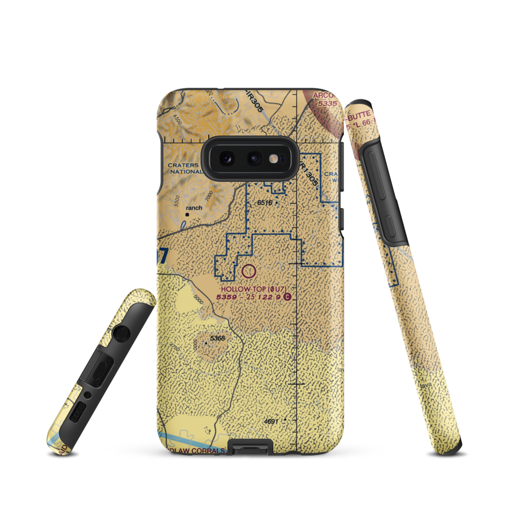 Hollow Top Airport (0U7) VFR Sectional Samsung Phone Case Samsung Galaxy S10 Plus model shown