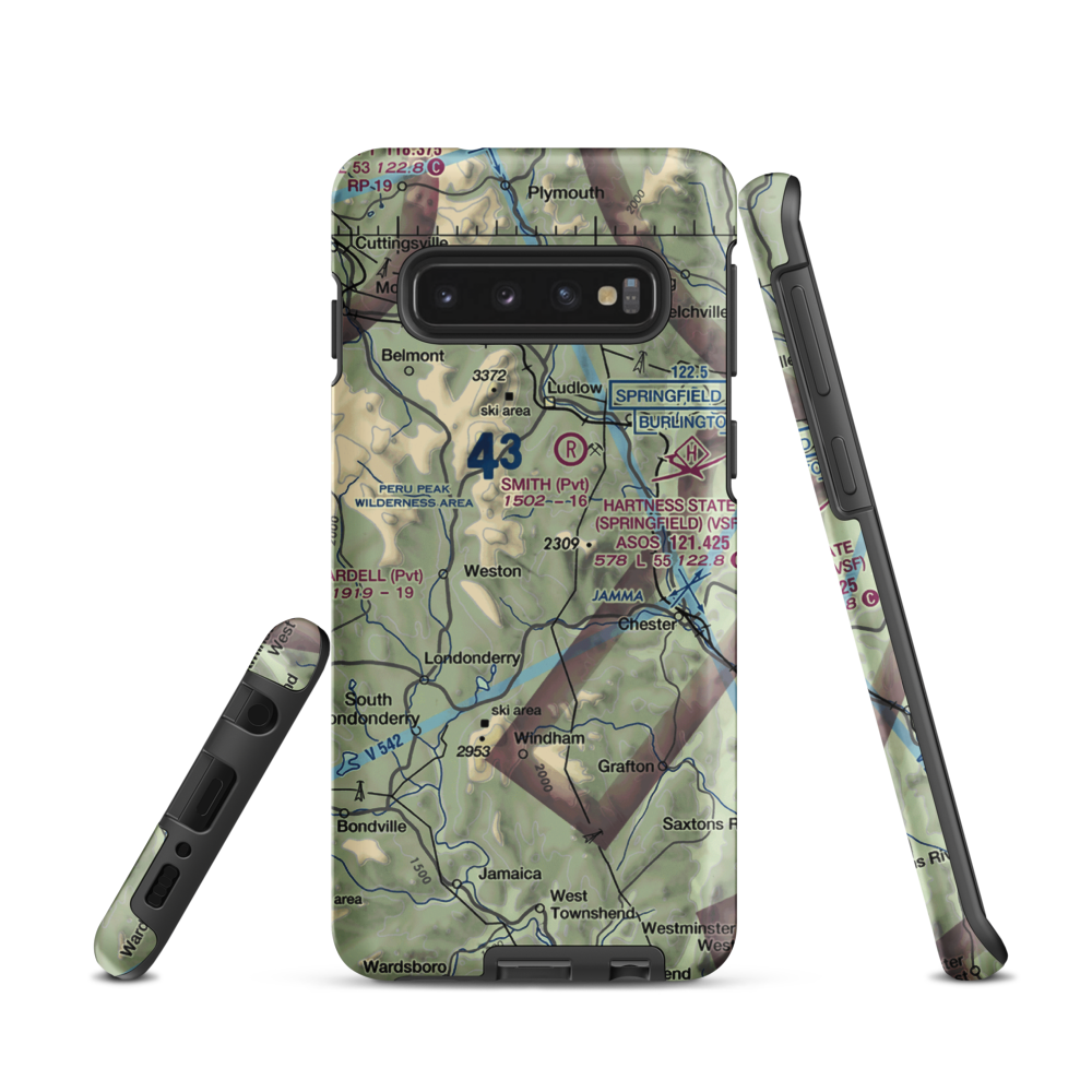 Holloway Airport (VT13) VFR Sectional Samsung Phone Case Samsung Galaxy S10 model shown