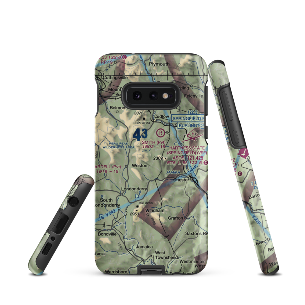 Holloway Airport (VT13) VFR Sectional Samsung Phone Case Samsung Galaxy S10e model shown